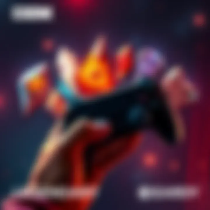 A graphic showing different legendary shards and a player holding a game controller, ready to collect shards for legendary weapons in Codm.