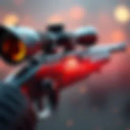 A close-up of a legendary sniper shotgun with a visible bug glitching, showcasing its unique and odd features.