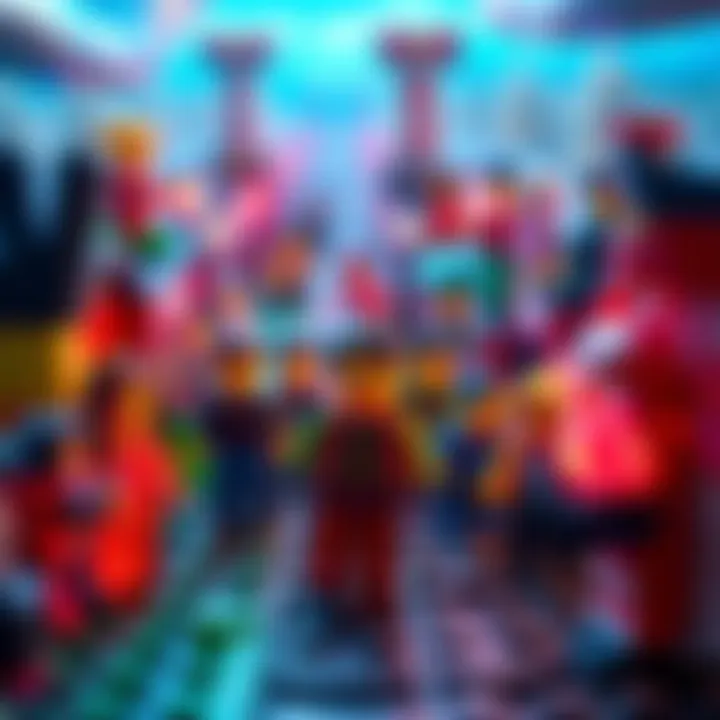 Colorful Lego figures and scenes illustrating a journey inspired by a 15-minute delay.