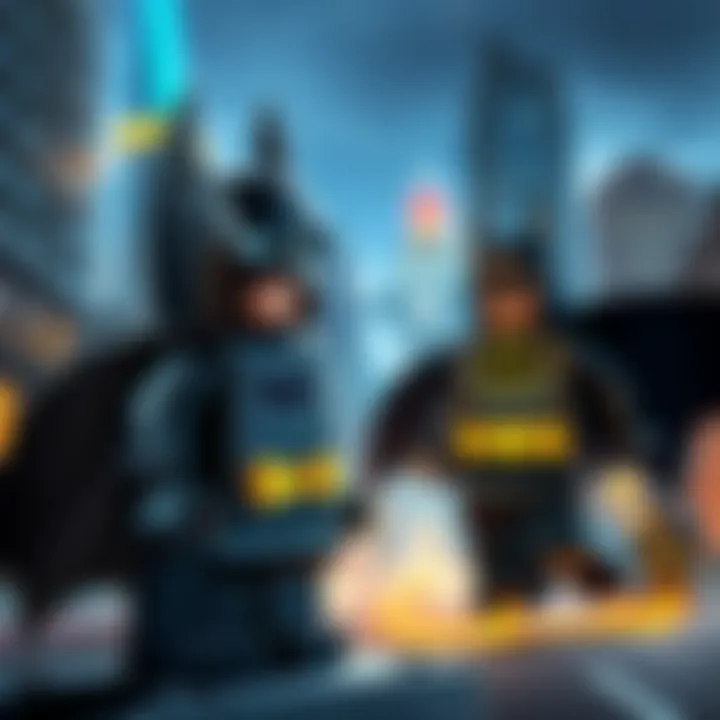 Cover art showing LEGO Batman in a cityscape with no online co-op features highlighted