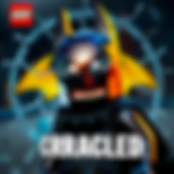 Lego Batman Game Cracked A digital representation of Lego Batman with a cracked game logo in the background, symbolizing the game's launch day breach.