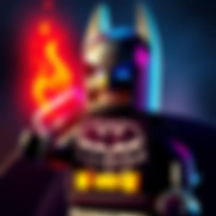 An animated LEGO Batman character showcasing new voice features in the game