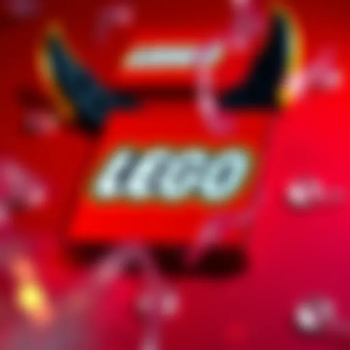 LEGO logo displayed prominently with a red background