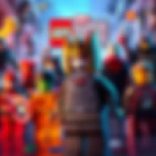 A colorful LEGO Marvel Super Heroes set featuring various superheroes, with Gambit prominently displayed among them, inviting fans to participate in a giveaway.