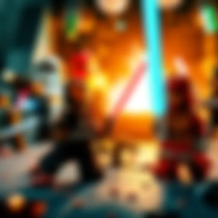 LEGO Star Wars characters showcasing creative combat in an action scene
