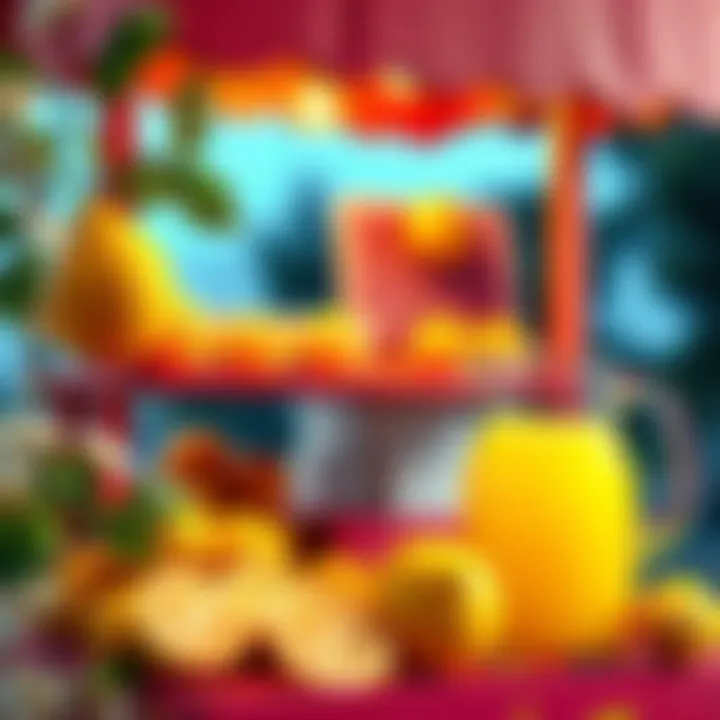 A colorful lemonade stand with fresh lemons and a pitcher of lemonade, symbolizing turning challenges into positive outcomes.