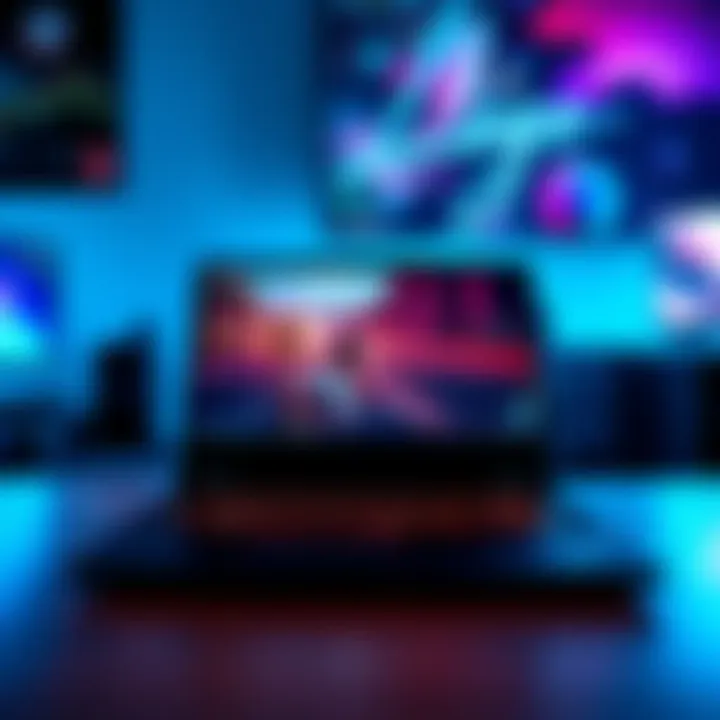 Lenovo Legion 5 gaming laptop with lag issues A Lenovo Legion 5 laptop on a desk showing a game screen with lag and stuttering graphics