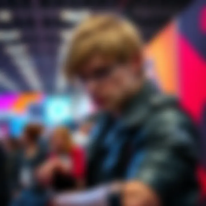 Person dressed as Leon Kennedy showcasing detailed cosplay at a convention