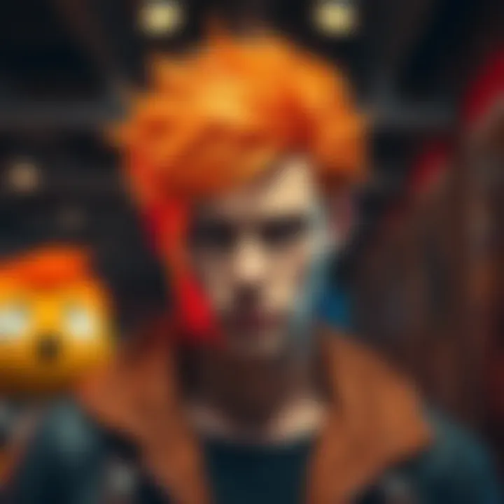 Leon displaying his true orange hair color, showing the difference from his dyed look.