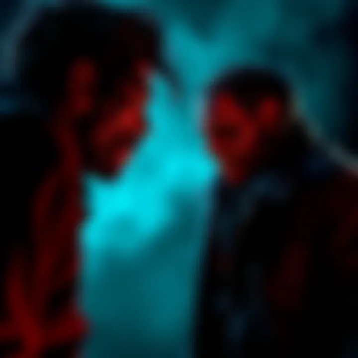 Leon encounters a terrifying zombie in a dark setting, highlighting the tense moment of their first meeting