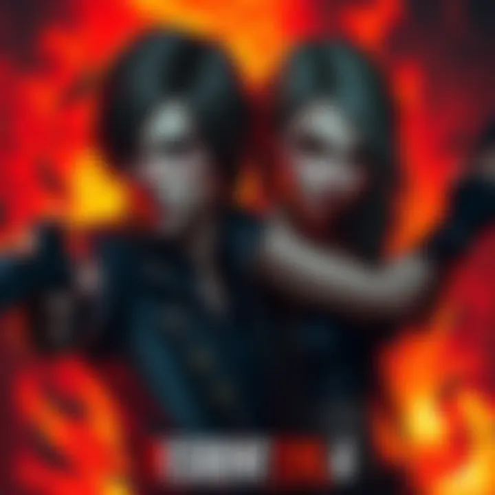 Artwork of Leon and Ashley showcasing their strong bond and personalities from Resident Evil 4