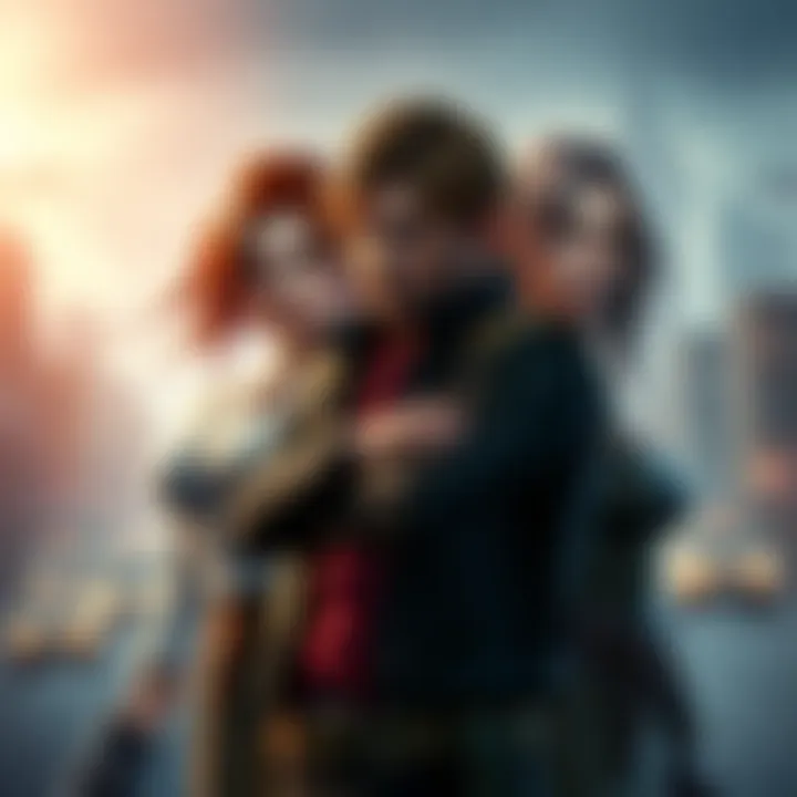 Leon with Ashley and Sherry Leon standing between Ashley and Sherry, both characters looking at him as fans discuss their potential partnerships in Resident Evil.