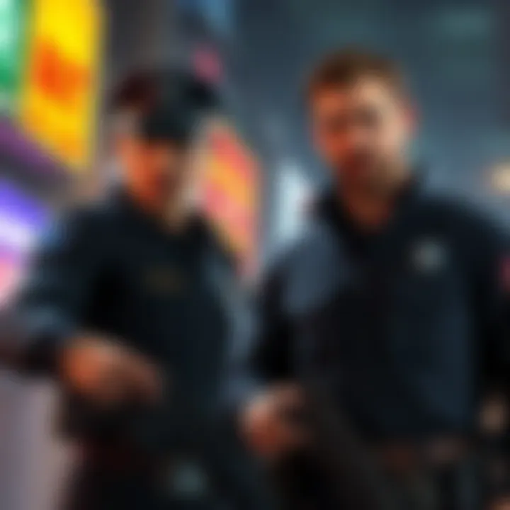 A visual comparison of Leon and Clair discussing their roles as a cop and rescue squad member, highlighting their different character perceptions in gaming.
