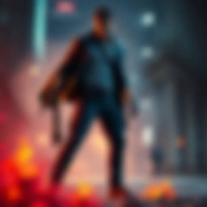 Leon stands confidently, showcasing agility and strength, suggesting possible superhuman traits or mutations from the T-Virus.