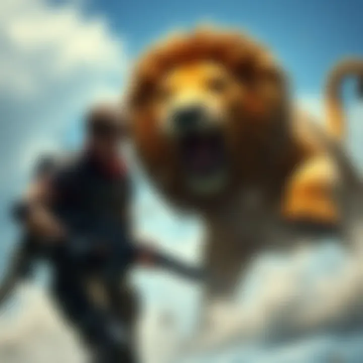 Leon and Hunnigan in Resident Evil Leon S. Kennedy shares a funny moment with Hunnigan amid an action scene with a giant infected lion in Resident Evil: Death Island.