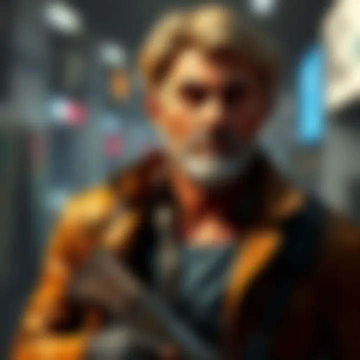 An older Leon Kennedy, 70 years old, dressed in a stylish outfit, looking confident and ready for action.