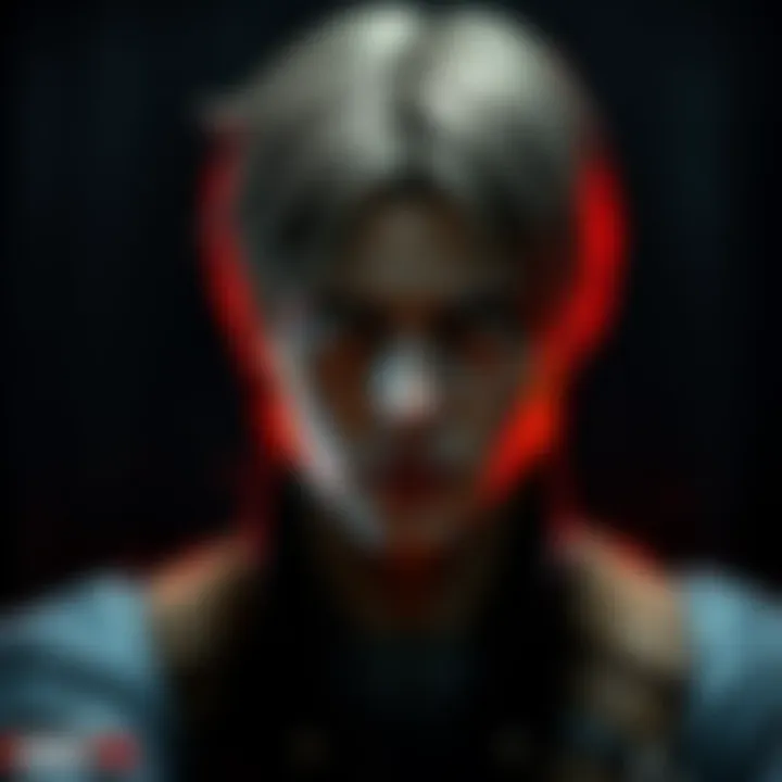 Leon Kennedy from Resident Evil looking worried with a dark background, hinting at danger