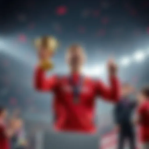 Leon Parry stands on a podium, holding a trophy with a big smile after winning a championship.