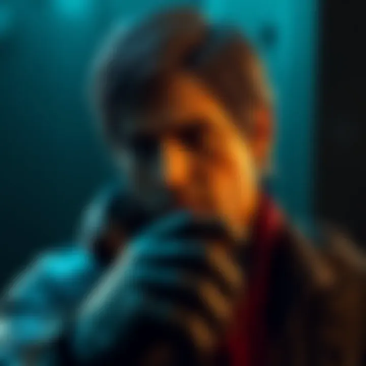 Leon in Widescreen Mode A full view of Leon from Resident Evil 4 during a codec call in widescreen mode