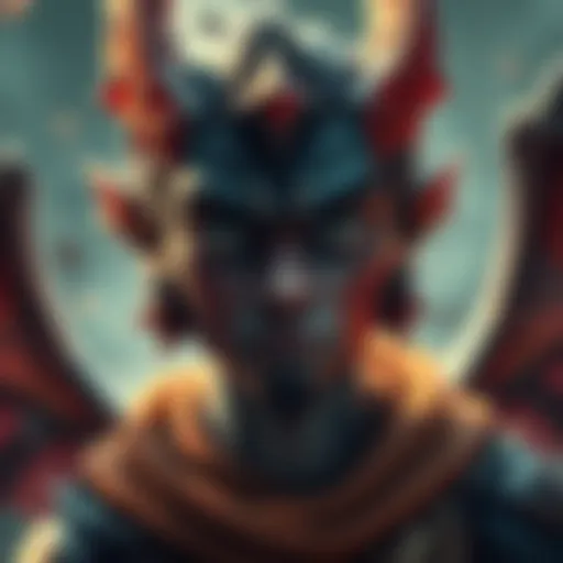 Leonitus looking concerned, showing signs of illness, surrounded by shadowy dragon imagery.