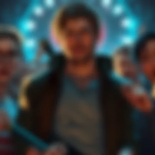 Leon's possible death scene A dramatic scene showing Leon, a key character, in a moment of distress surrounded by fans reacting in shock.