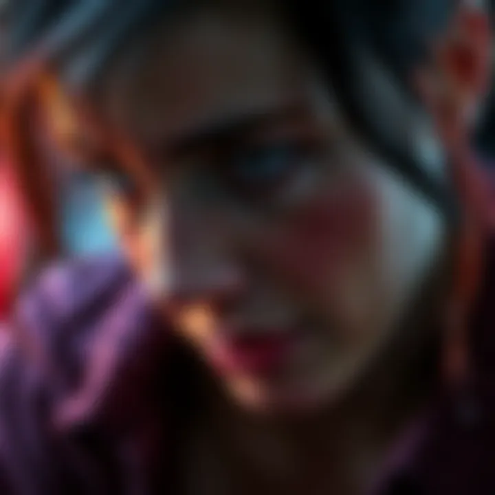 A close-up of Lettie with tears in her eyes, reflecting her pain and struggle, while viewers engage in discussion around her character.