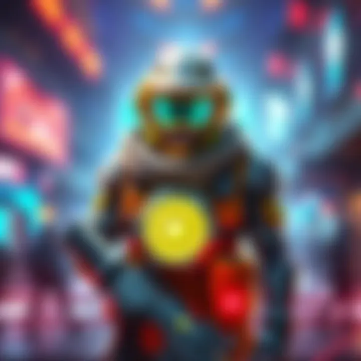 A character wearing exclusive Level 100 gear, ready for battle in a vibrant game environment.