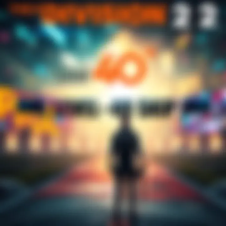 A player character in Division 2 stands at a crossroad, contemplating the option to skip to level 40, with colorful game graphics in the background.