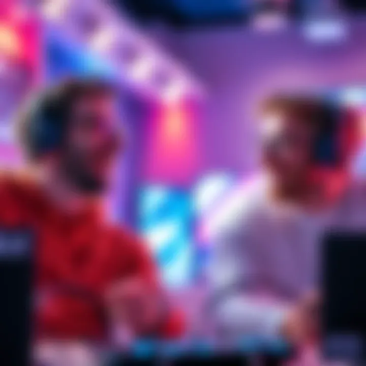 Lewis and Simon laughing together in a gaming setting, showcasing their chemistry during gameplay.