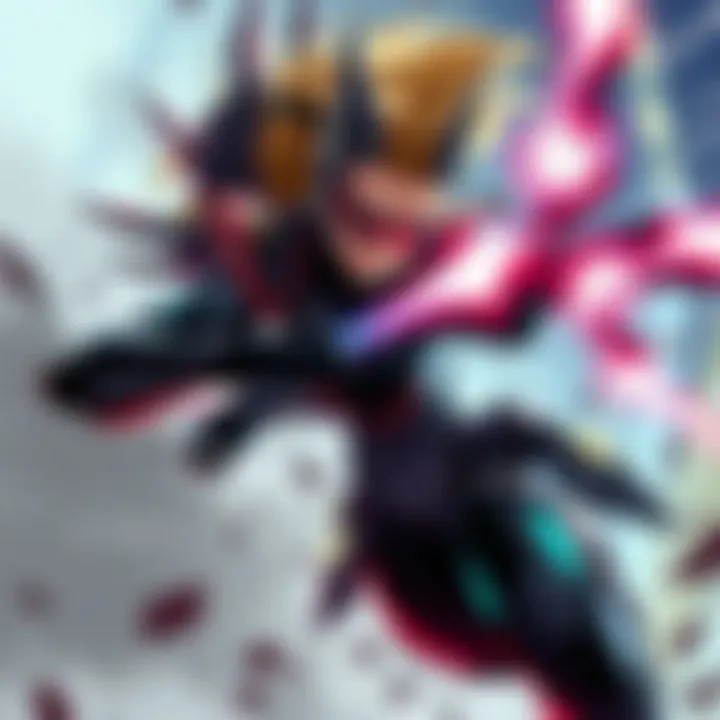 A dynamic illustration of Lexa (OG) executing the Giga Drill Break move with energy and intensity.