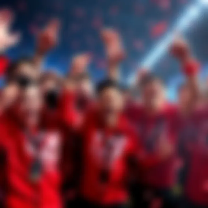LGD Celebrates Victory Over Yandex LGD esports team celebrating their unexpected victory against Yandex with joyful expressions and team camaraderie.