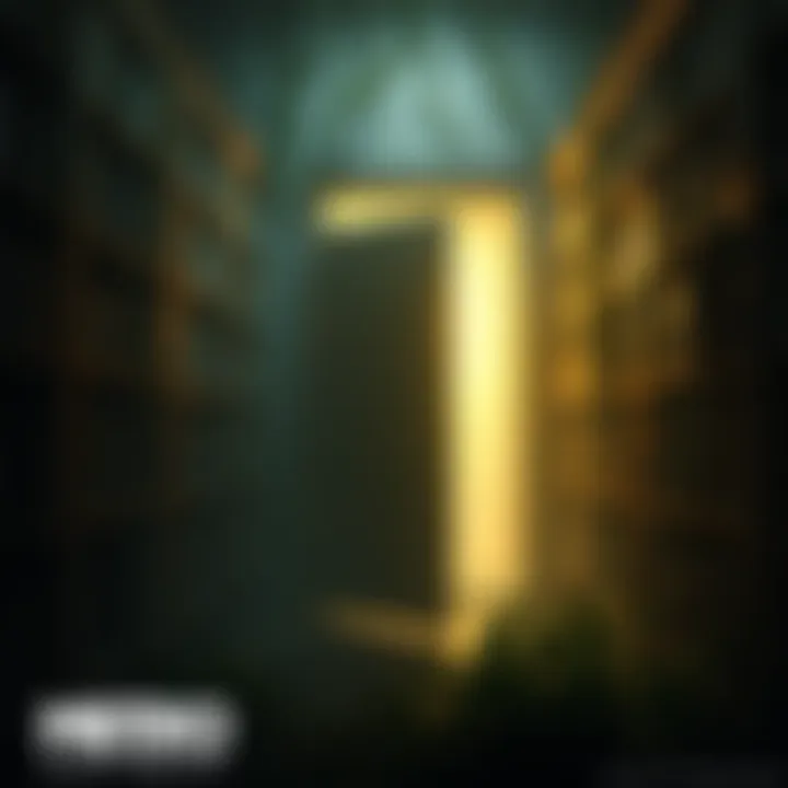 A door swings shut in a dimly lit library level of Metro 2033 Redux, surrounded by plant tendrils, potentially indicating a librarian's presence.