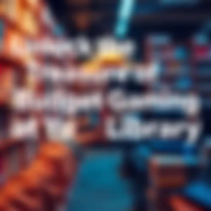 A person holding a library card with gaming consoles and books in the background