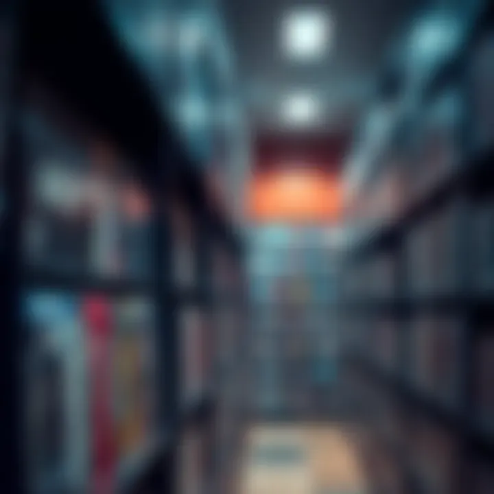 A library shelf filled with various video game cases, highlighting AAA titles like 007 and Wolverine.