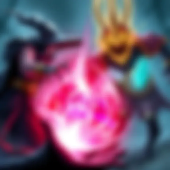 A scene showing Lich casting a spell that bypasses BkB while Enigma prepares a Blackhole attack in a game environment.