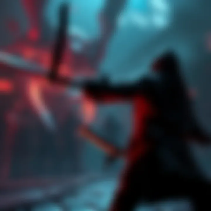 A gaming scene featuring the main character from Lies of P fighting an enemy, showcasing the game's dark atmosphere.