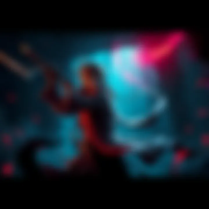 A character wielding a weapon in a dark, atmospheric setting with intricate details reminiscent of a soulslike game
