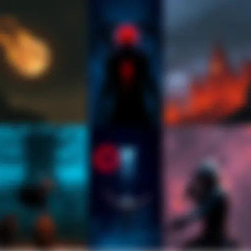 A split-screen showing gameplay scenes from Lies of P, Elden Ring, and Bloodborne, highlighting their unique art styles and gameplay mechanics.