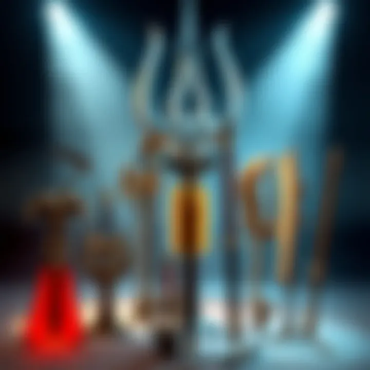 Weapon choices for Lies of P Various weapons displayed with the trident in the background after beating Lies of P on legendary difficulty