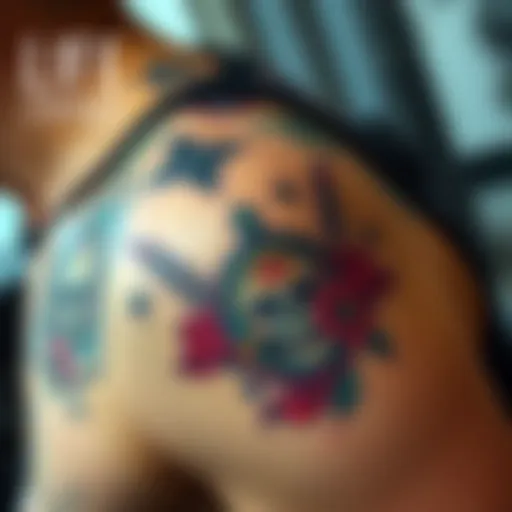 A colorful tattoo inspired by the game Life is Strange, showcasing elements related to the story and character themes, inked on a person's arm.