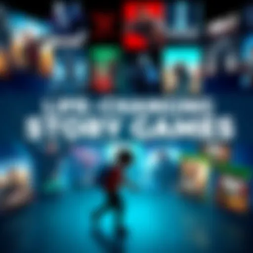 A collection of popular story-driven video game covers showcasing their emotional themes and characters, with a focus on engaging narratives.