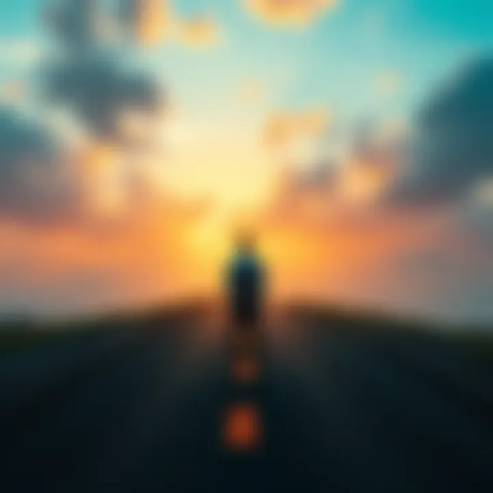 A person standing at a crossroads, contemplating different paths representing health, career, and relationships.