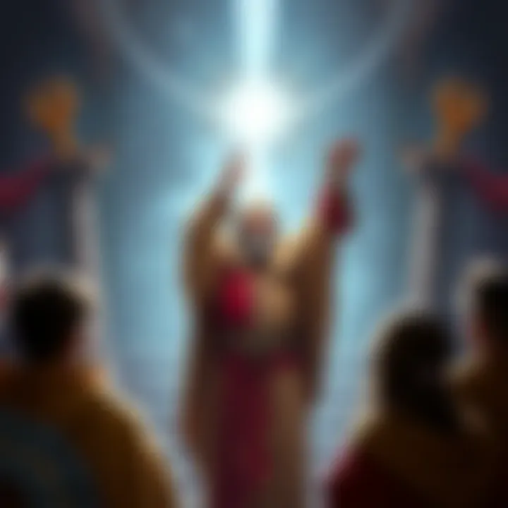 Life Cleric Channel Divinity A Life Cleric raises their holy symbol, casting a healing light over party members in a fantasy setting.