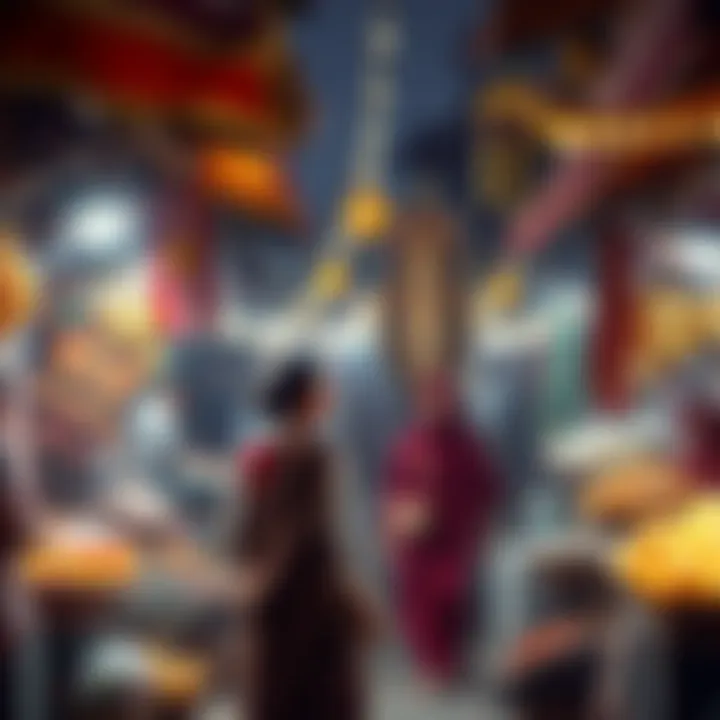 A bustling market scene in Crimson Desert with locals engaging in daily activities, showcasing the vibrant culture and events that define the area.