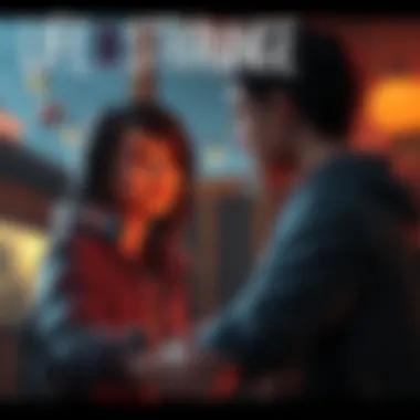 A scene showing a character from Life Is Strange 1 using time rewind powers in an emotional moment