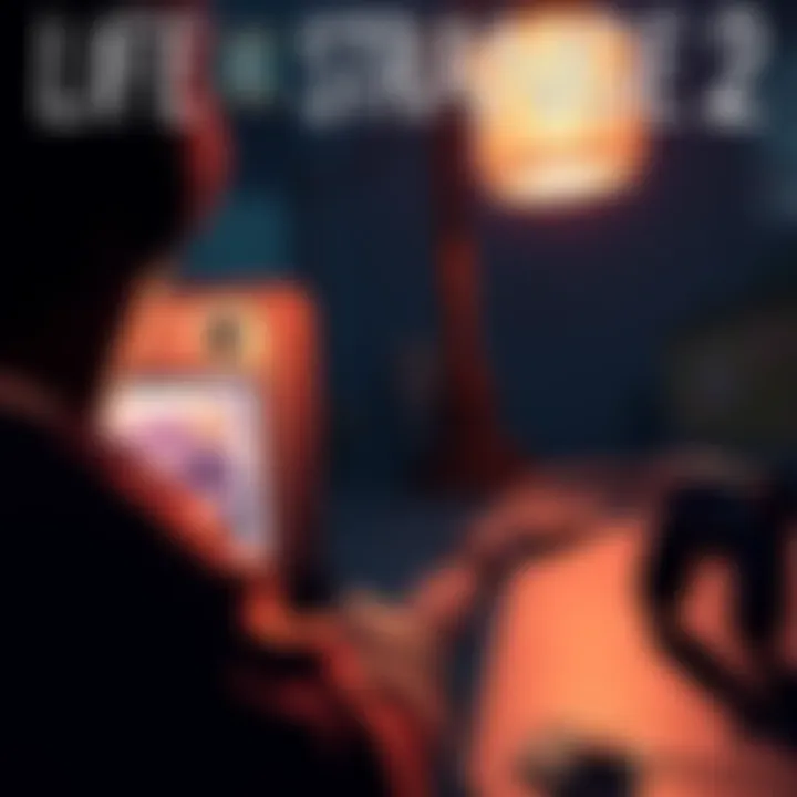 A scene from Life is Strange 2 showing a player character using a controller with a second controller nearby, hinting at potential multiplayer features.
