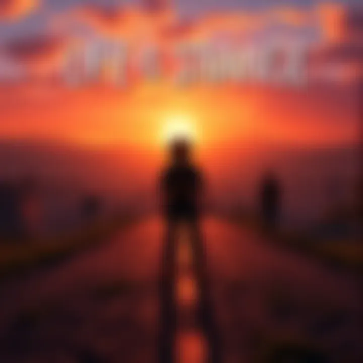 Emotional Choices in Life is Strange A scene depicting a character at a crossroads, deciding between saving a friend or protecting the town, with a backdrop of a sunset view over a small town.