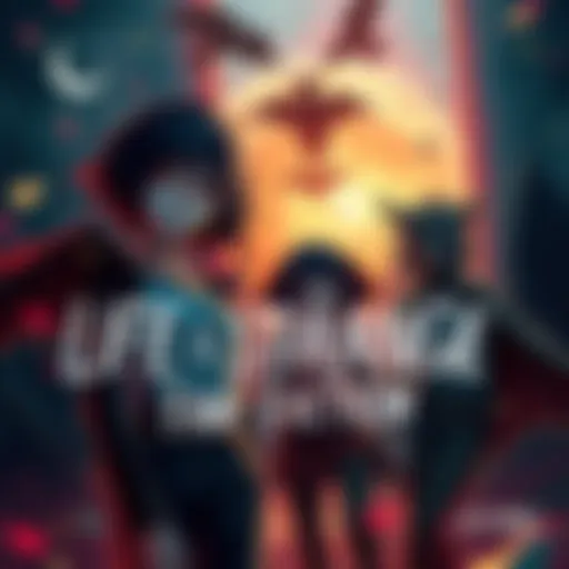 Creative interpretation of Life is Strange characters including vampires and werewolves in a colorful setting