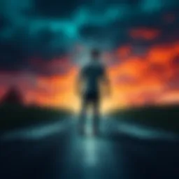 A person standing at a crossroads, torn between saving a loved one or a stranger, symbolizing a tough ethical choice.