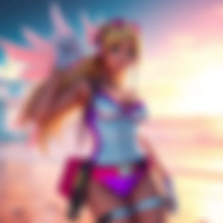 Lifeguard Mercy character in a bright swimsuit, ready for action, featuring her Rescue Run highlight intro in a vibrant beach setting